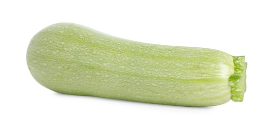 Photo of One fresh ripe zucchini isolated on white