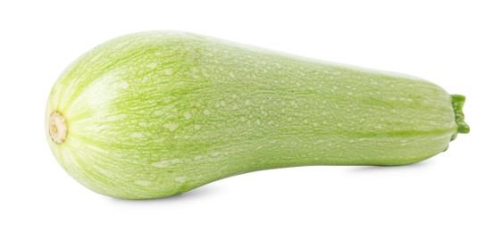 Photo of One fresh ripe zucchini isolated on white