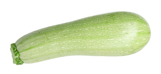 Photo of One fresh ripe zucchini isolated on white