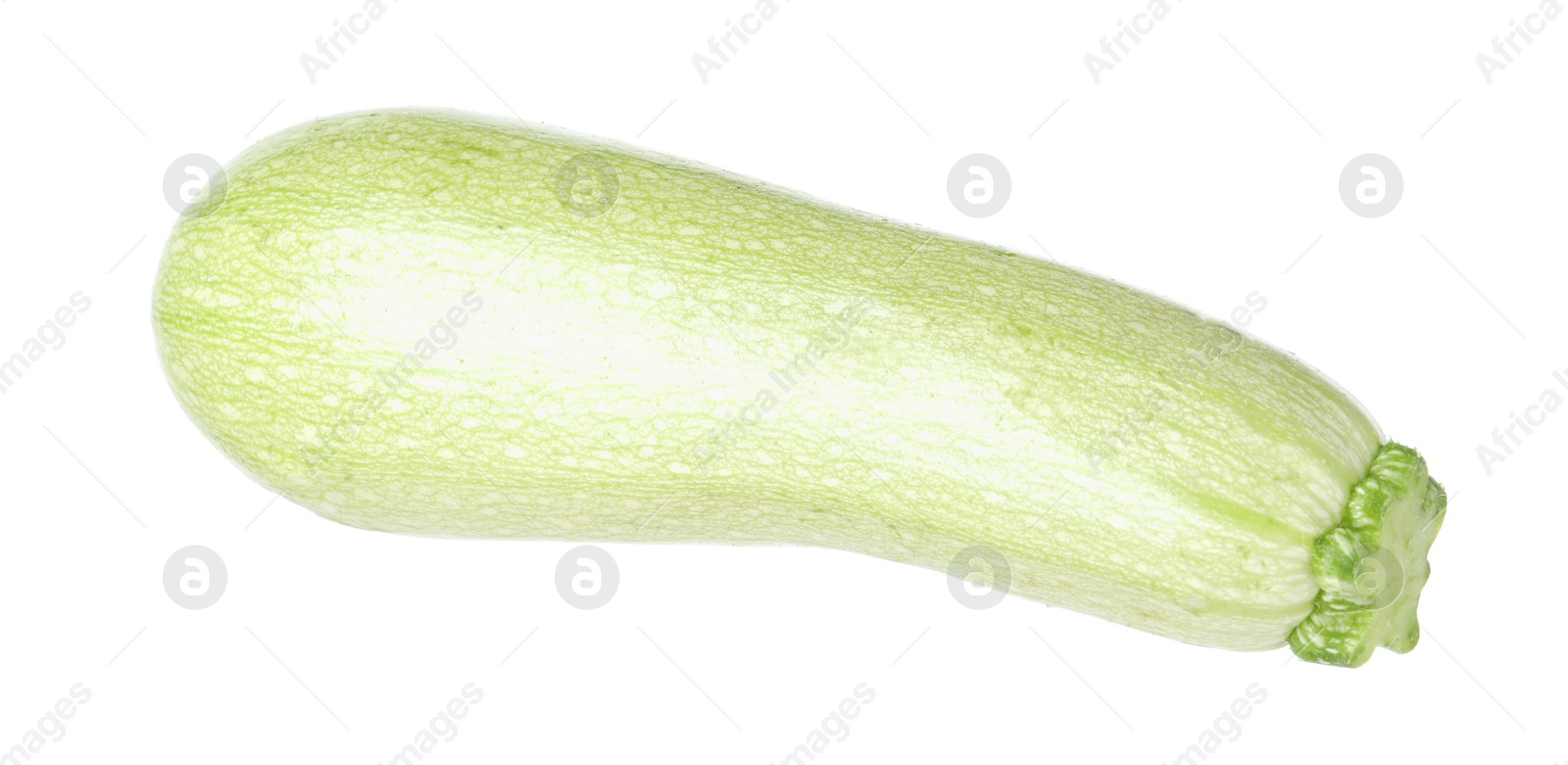 Photo of One fresh ripe zucchini isolated on white