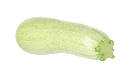 Photo of One fresh ripe zucchini isolated on white