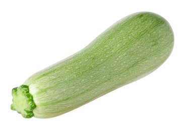 One fresh ripe zucchini isolated on white