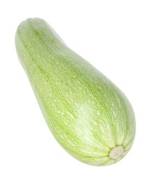 Photo of One fresh ripe zucchini isolated on white