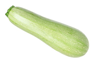 Photo of One fresh ripe zucchini isolated on white