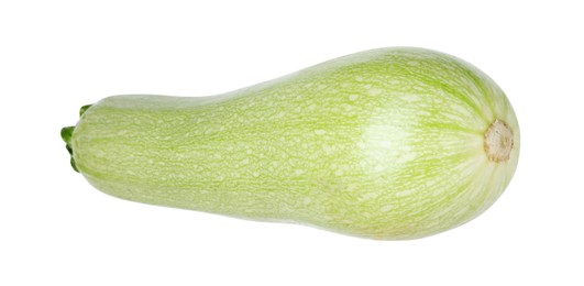 Photo of One fresh ripe zucchini isolated on white