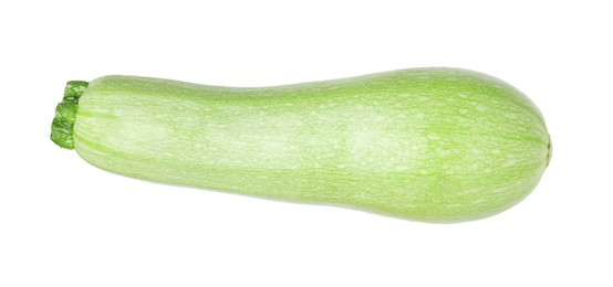 Photo of One fresh ripe zucchini isolated on white