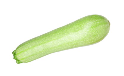 Photo of One fresh ripe zucchini isolated on white