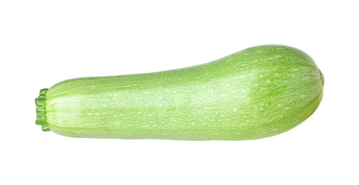 Photo of One fresh ripe zucchini isolated on white