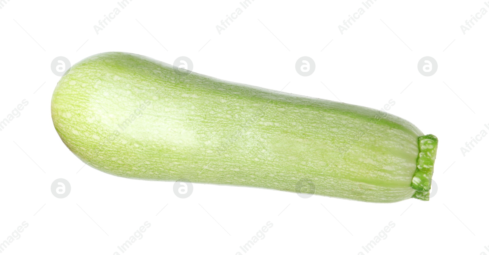 Photo of One fresh ripe zucchini isolated on white