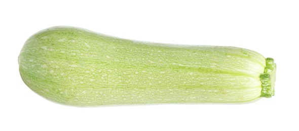 Photo of One fresh ripe zucchini isolated on white