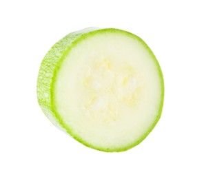 One piece of fresh zucchini isolated on white