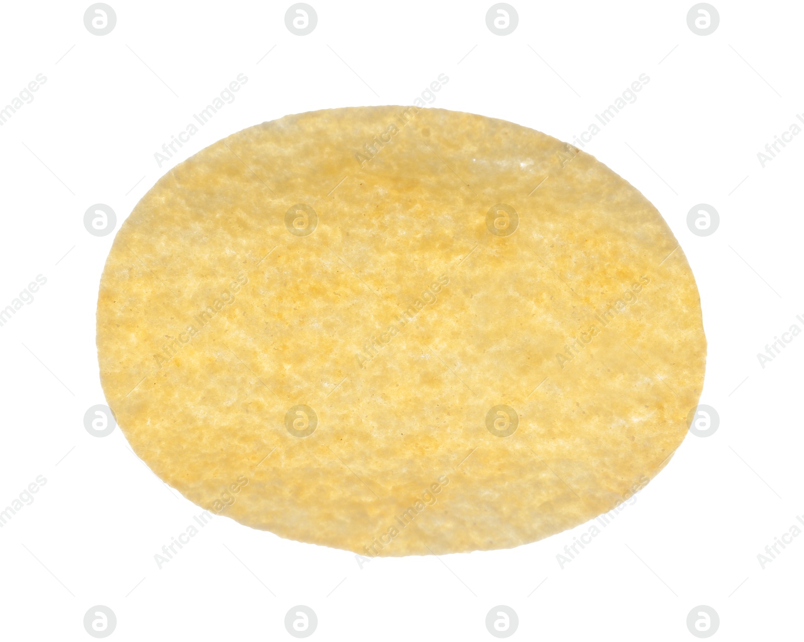 Photo of One tasty potato chip isolated on white