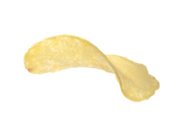 One tasty potato chip isolated on white