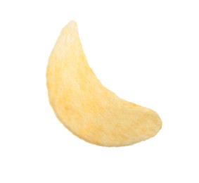 Photo of One tasty potato chip isolated on white