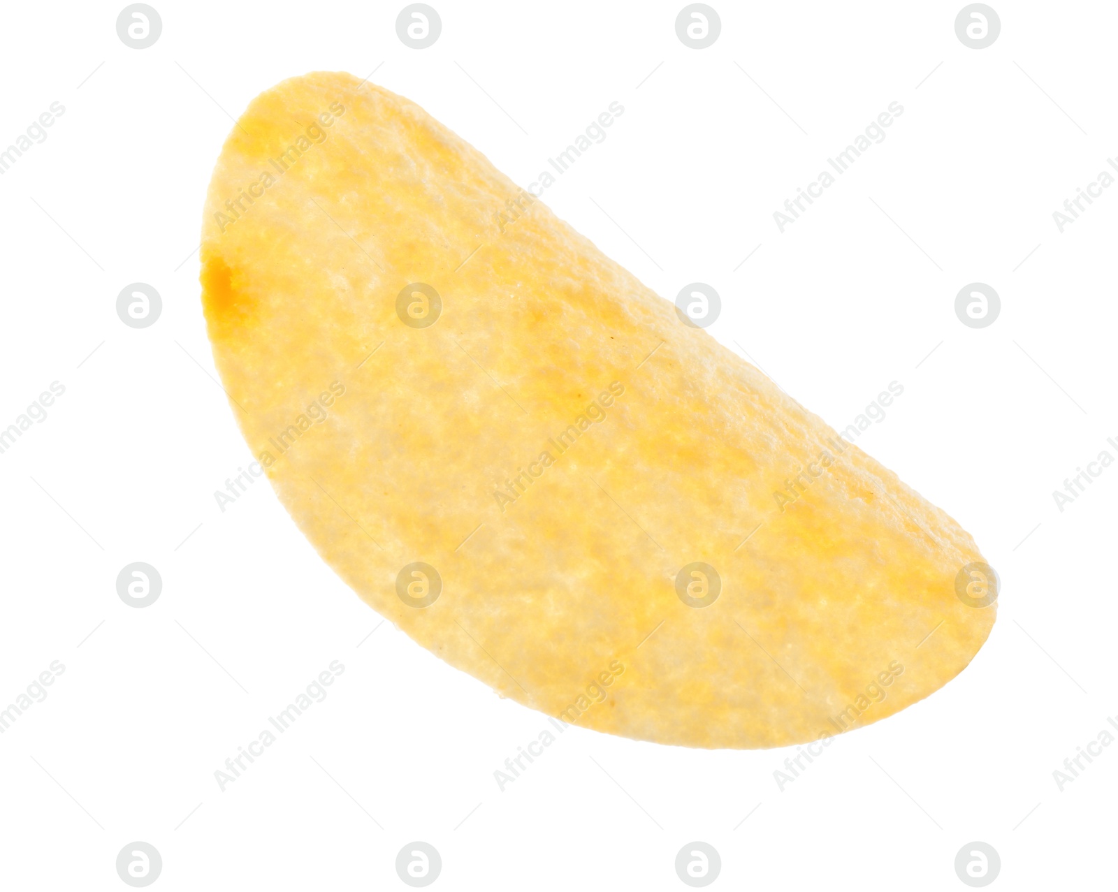 Photo of One tasty potato chip isolated on white