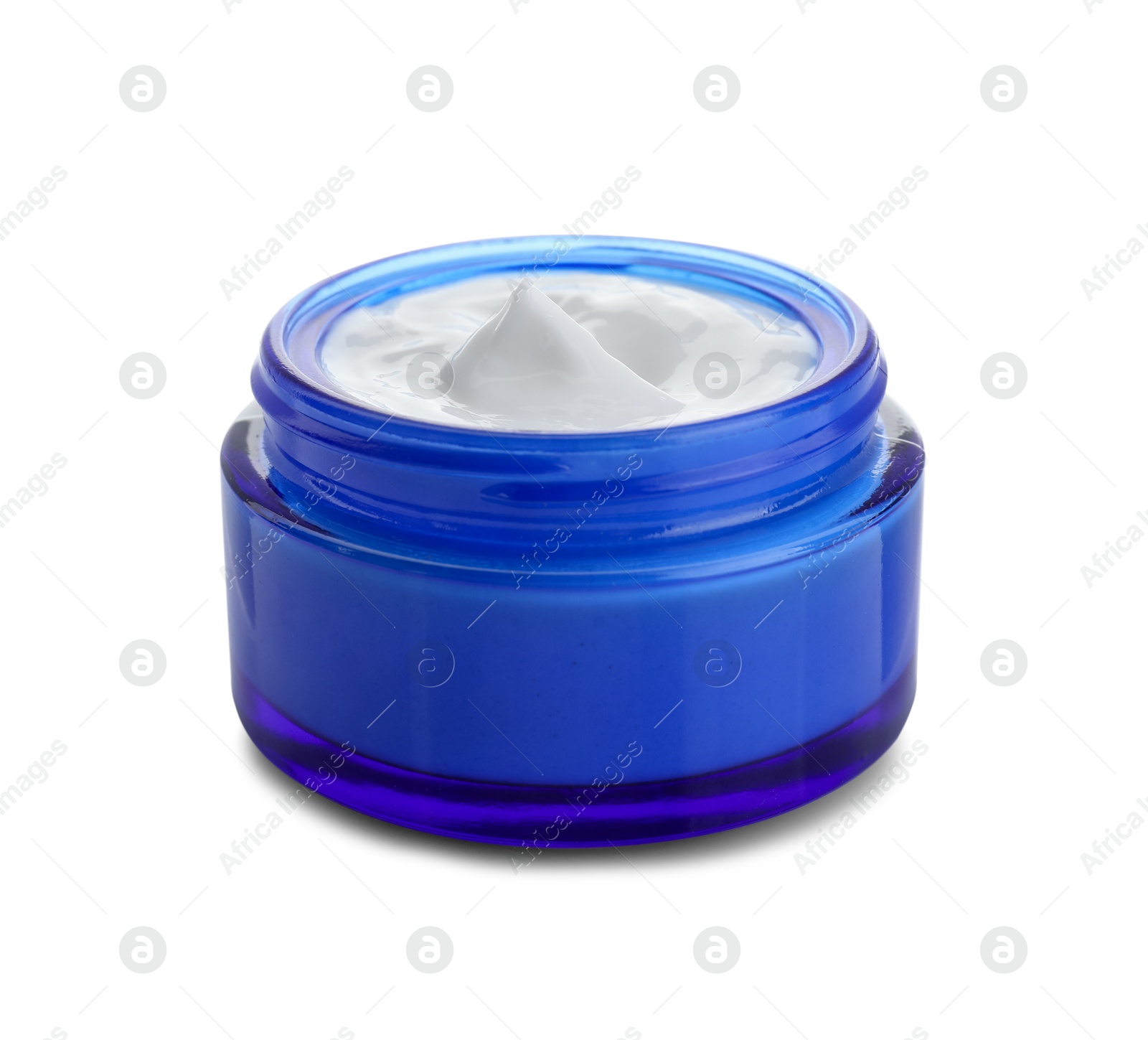 Photo of Jar of facial cream isolated on white