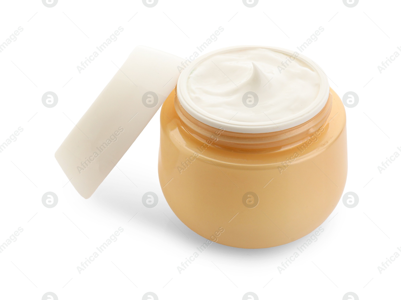 Photo of Jar of facial cream isolated on white