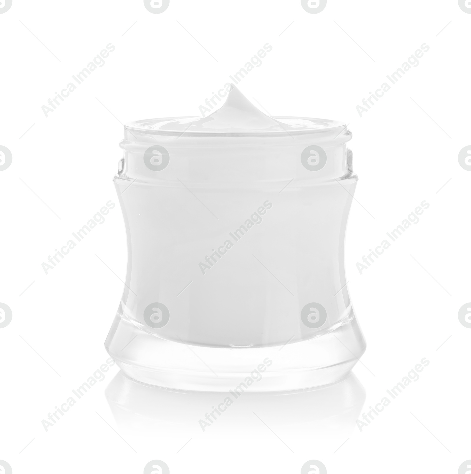 Photo of Jar of facial cream isolated on white