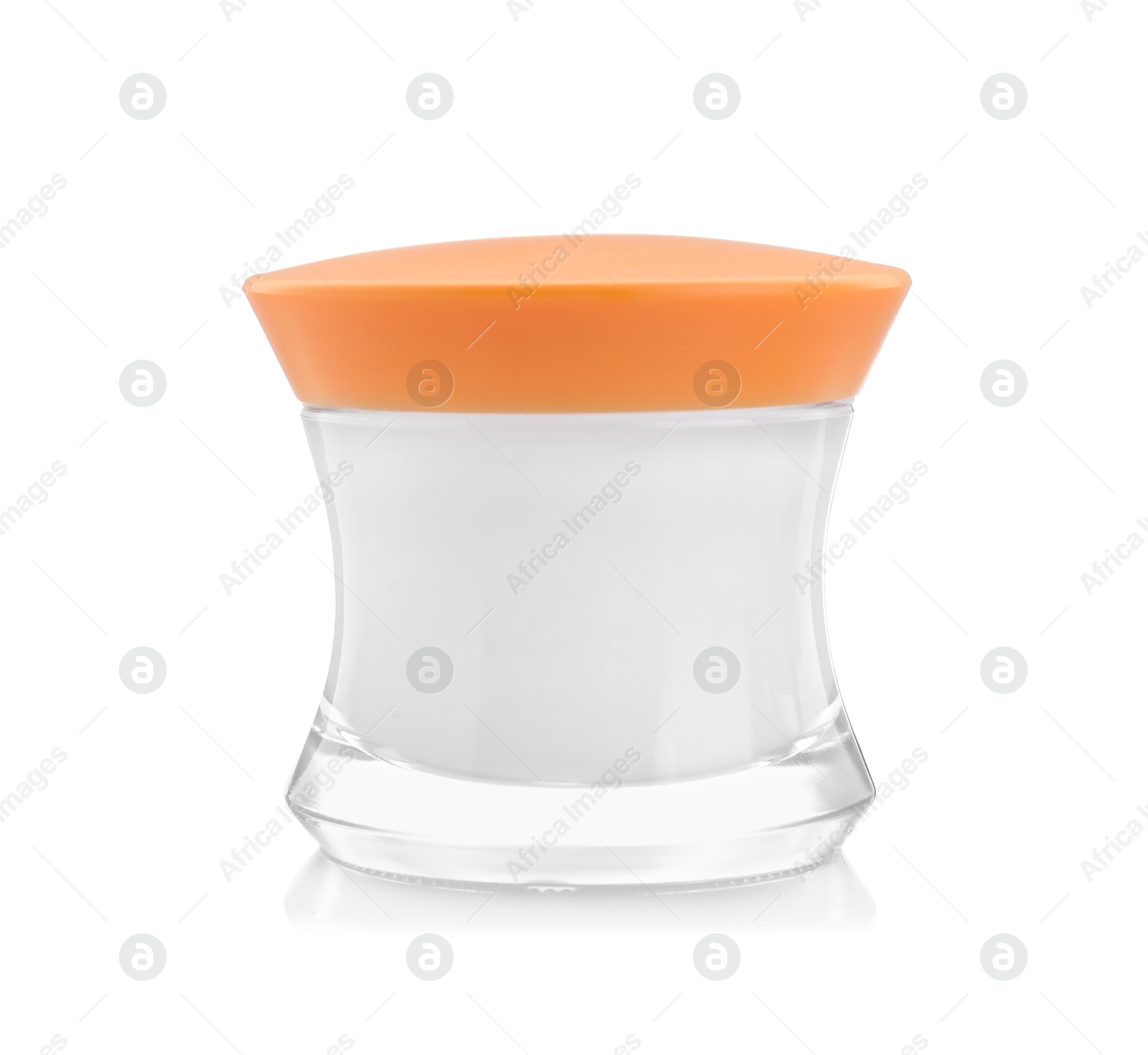 Photo of Jar of facial cream isolated on white