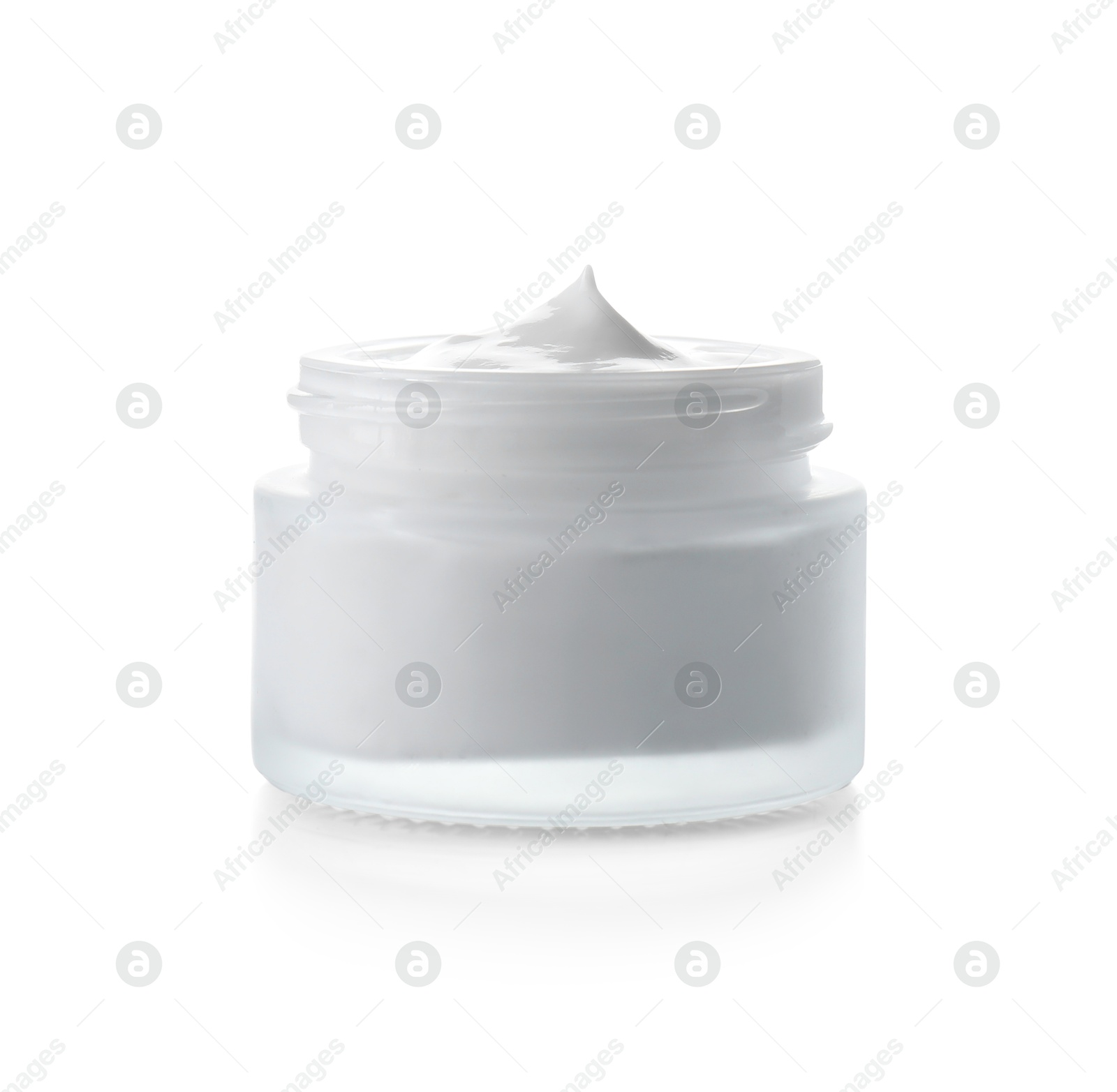 Photo of Jar of facial cream isolated on white