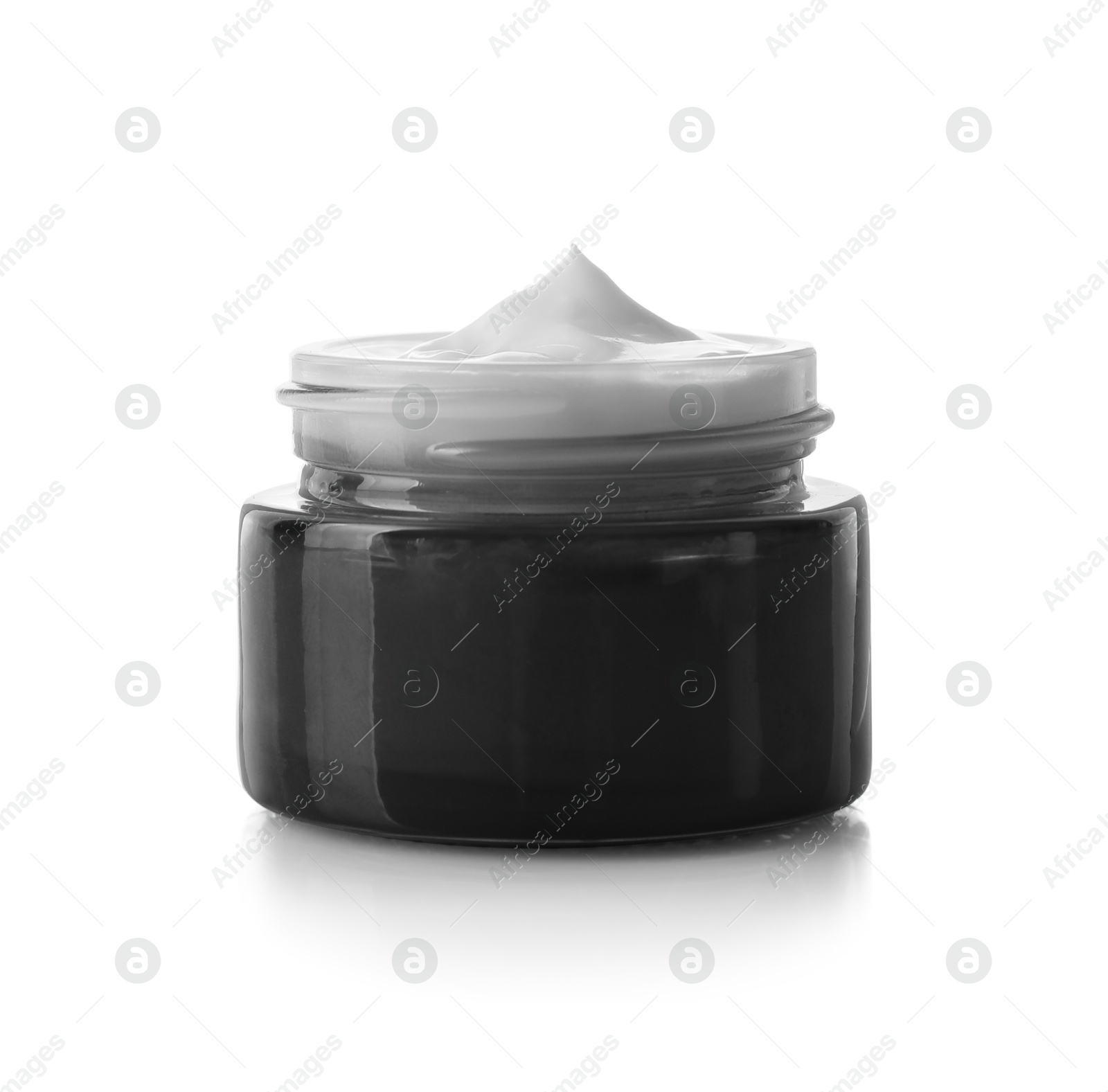 Photo of Jar of facial cream isolated on white