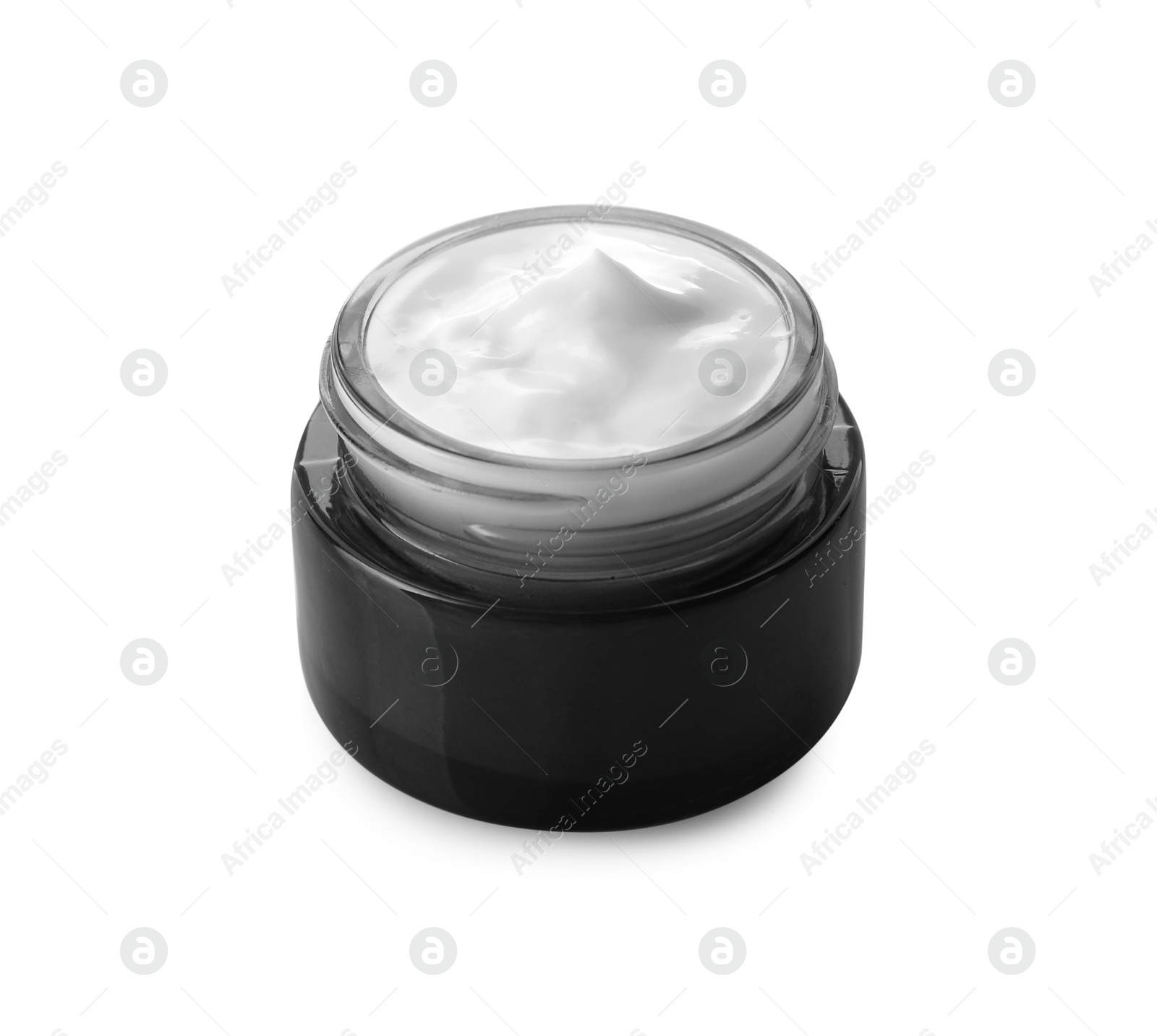 Photo of Jar of facial cream isolated on white