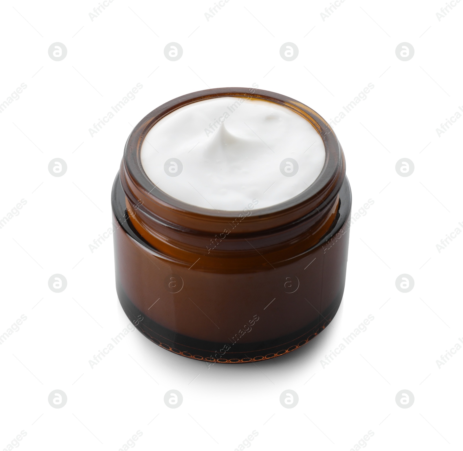 Photo of Jar of facial cream isolated on white