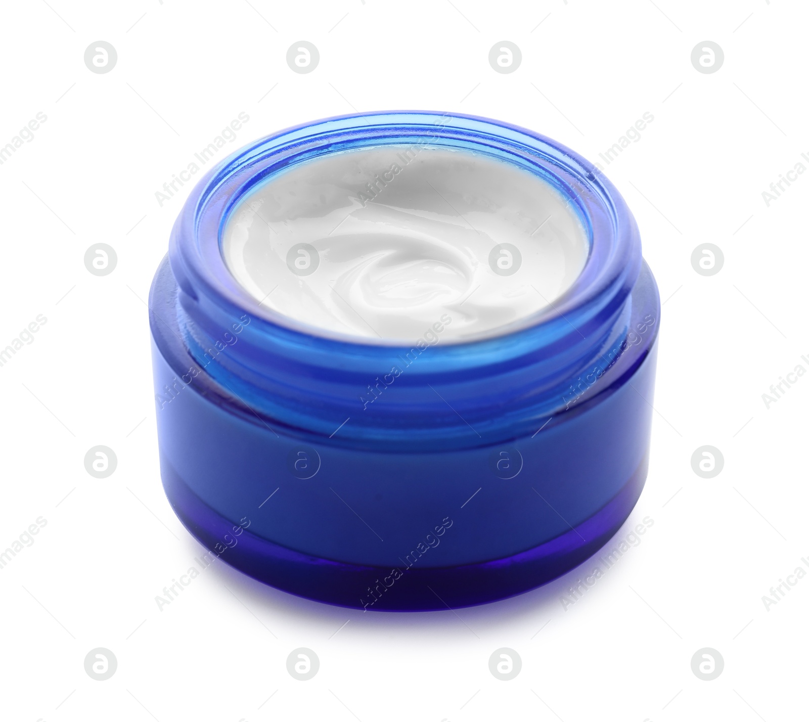 Photo of Face cream in jar isolated on white