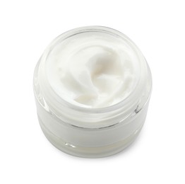 Photo of Face cream in jar isolated on white