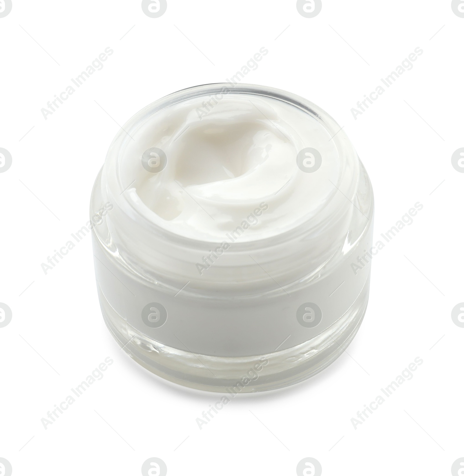 Photo of Face cream in jar isolated on white