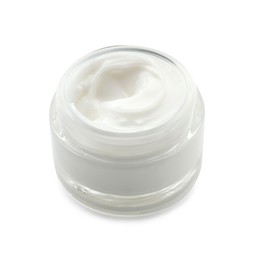 Face cream in jar isolated on white