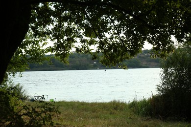 Picturesque view of lake and trees outdoors