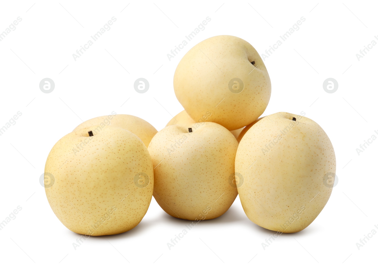 Photo of Delicious fresh apple pears isolated on white