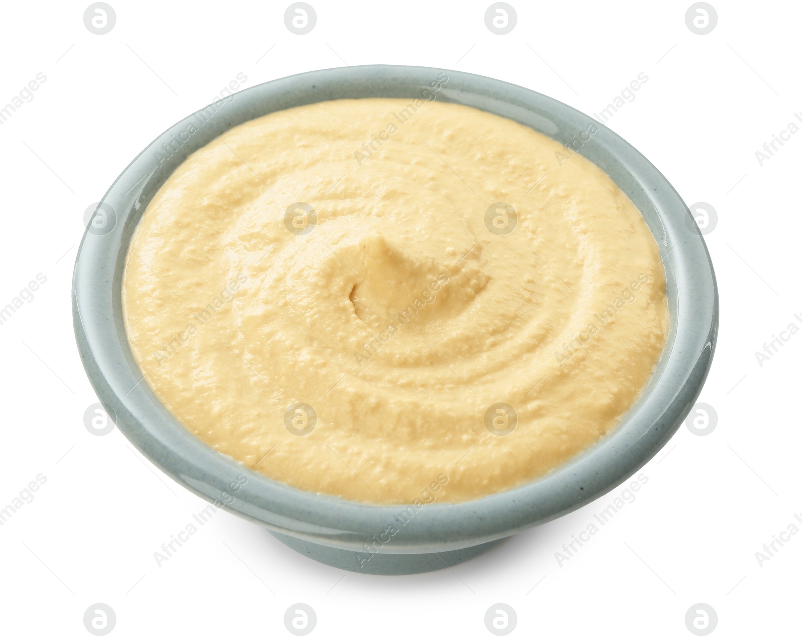 Photo of Delicious hummus in bowl isolated on white