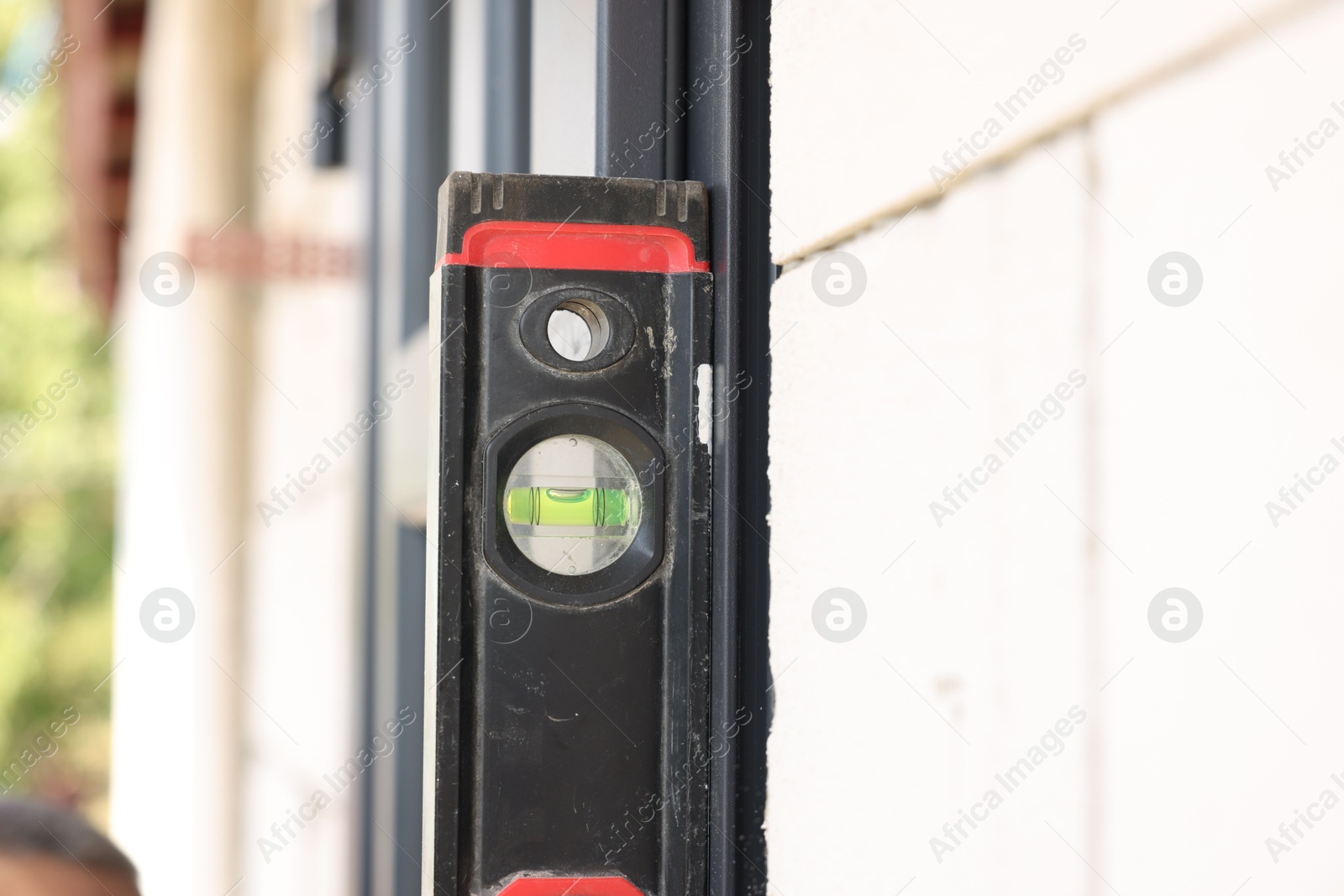 Photo of Building level near newly installed door, closeup