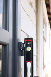 Photo of Building level near newly installed door, closeup