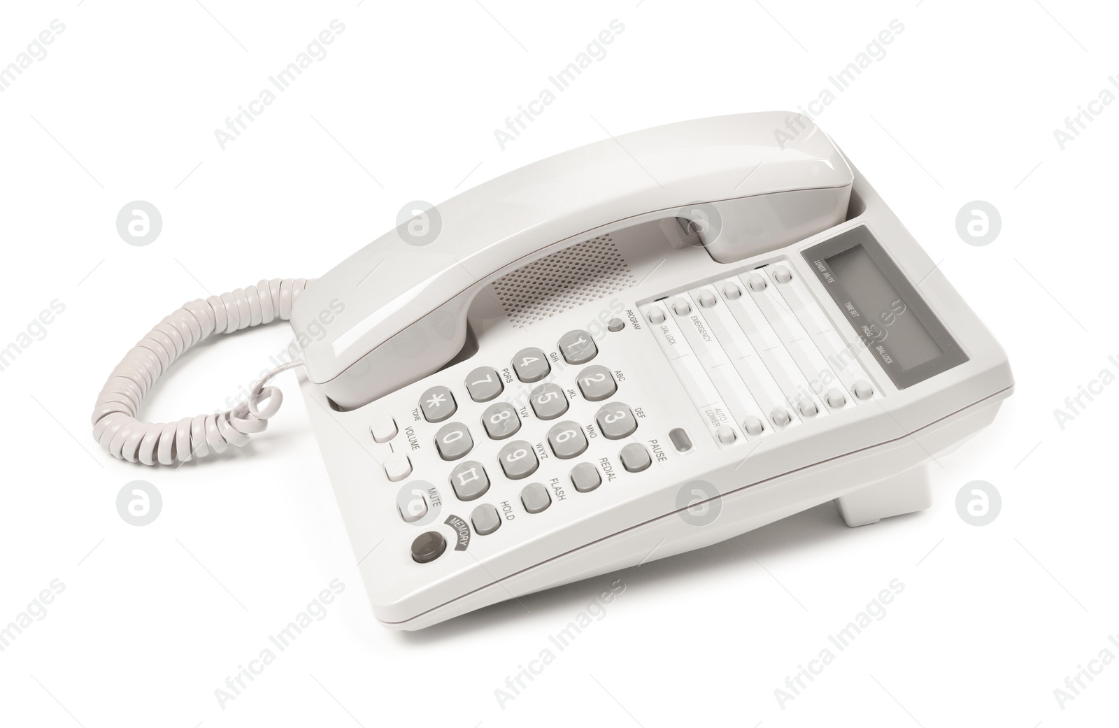 Photo of One telephone isolated on white. Modern technology