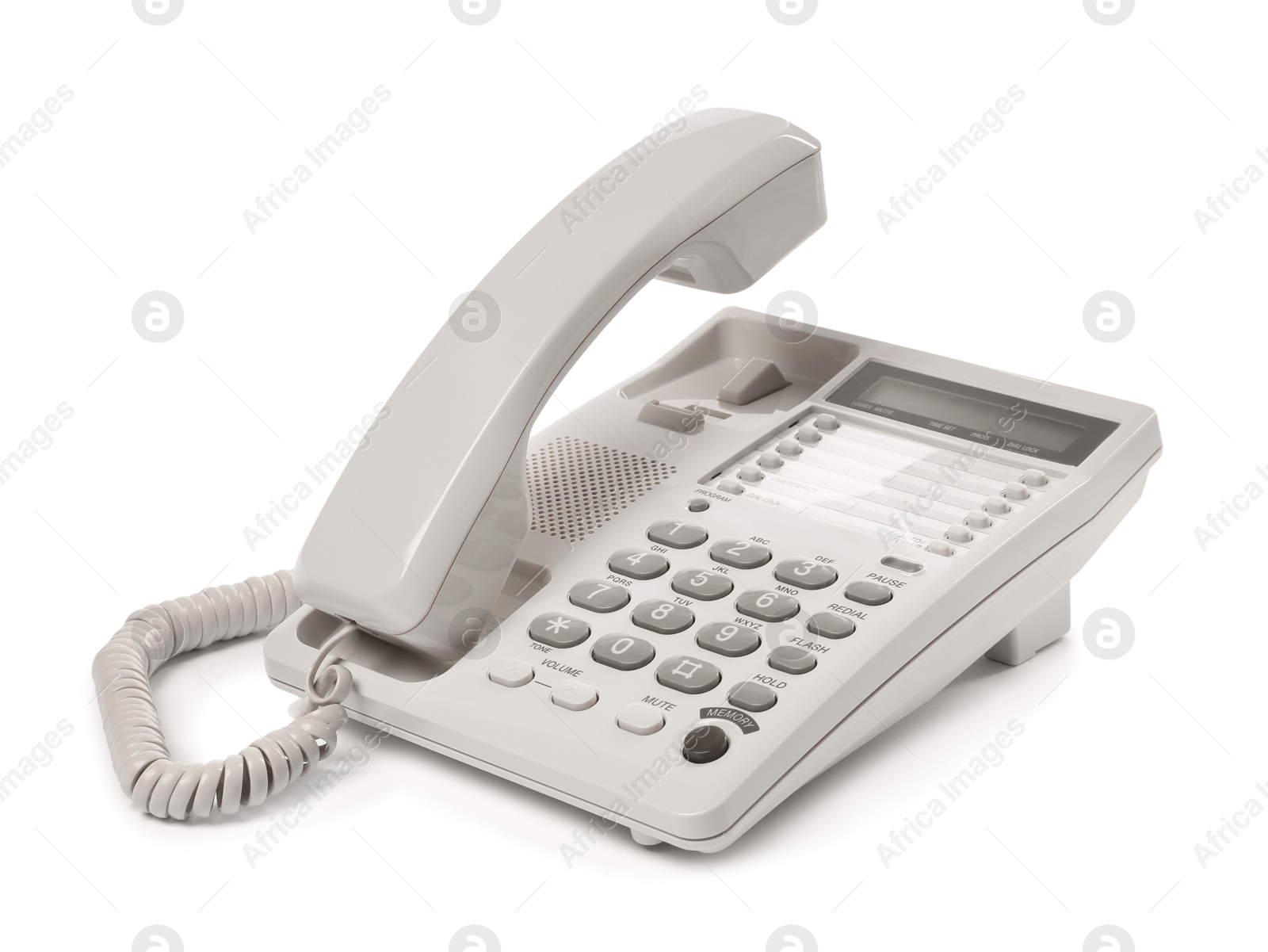 Photo of One telephone isolated on white. Modern technology