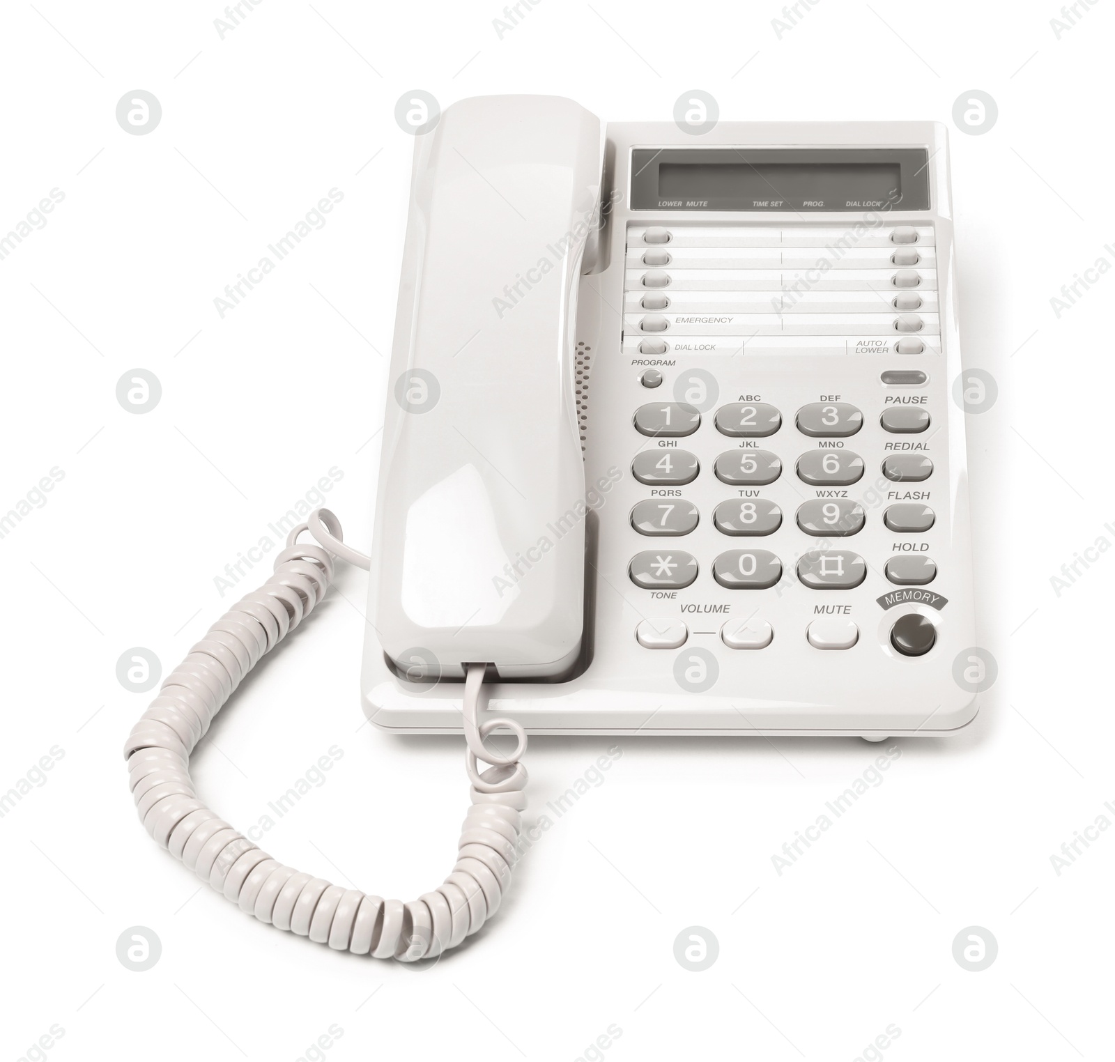 Photo of One telephone isolated on white. Modern technology