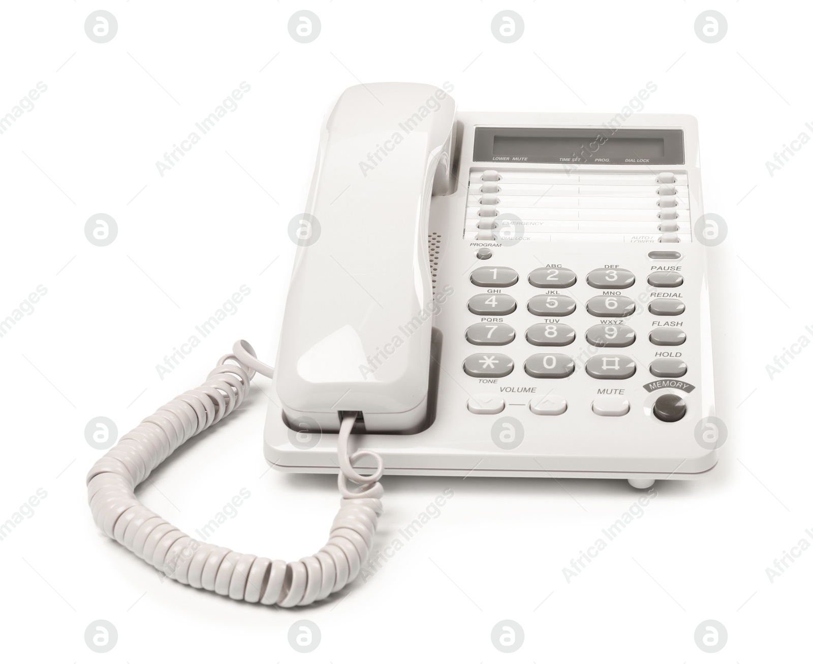 Photo of One telephone isolated on white. Modern technology