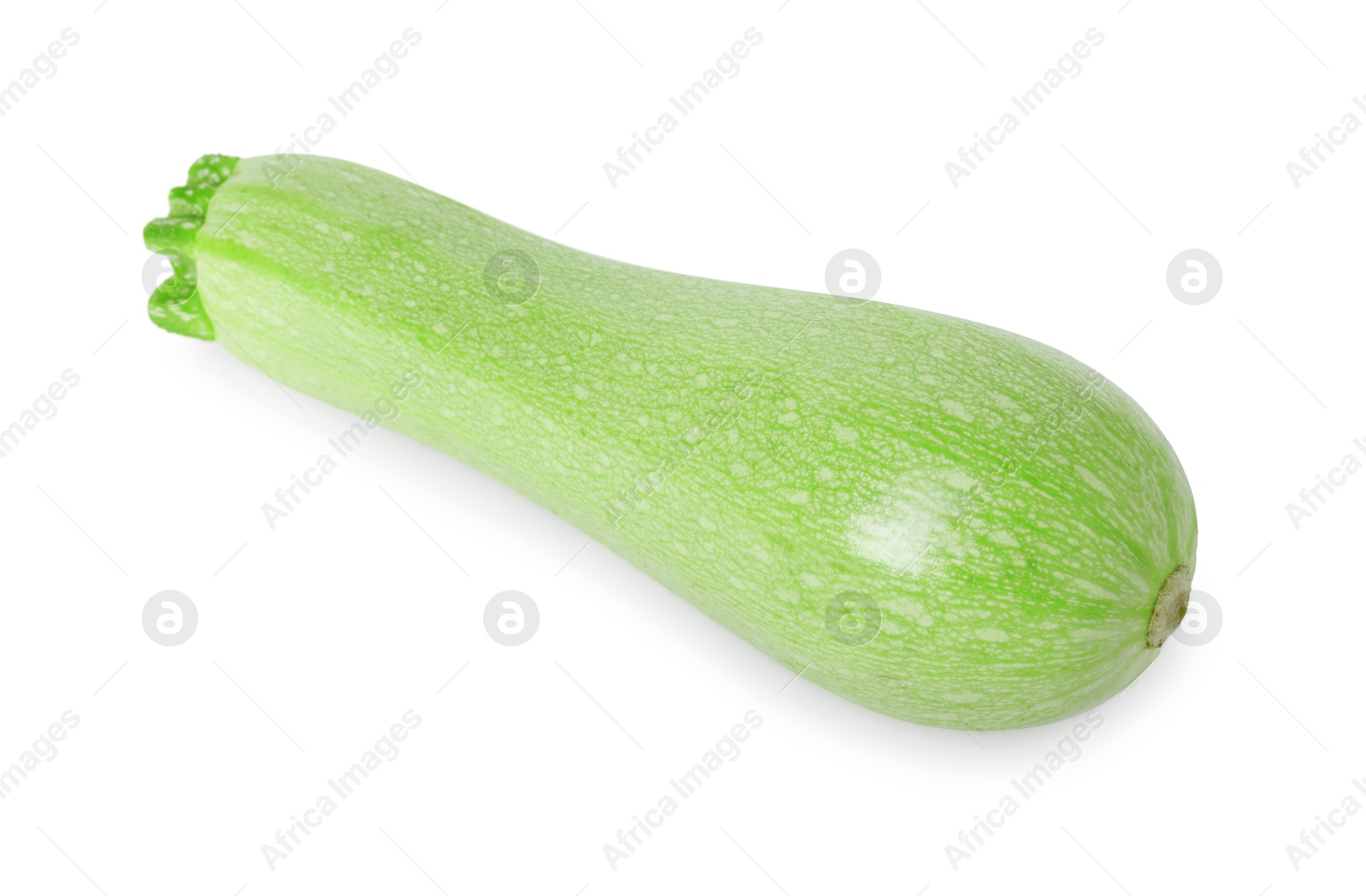 Photo of One fresh ripe zucchini isolated on white