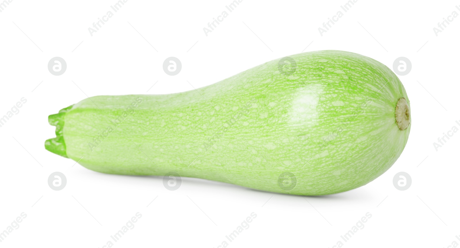 Photo of One fresh ripe zucchini isolated on white