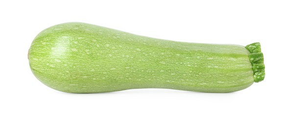 Photo of One fresh ripe zucchini isolated on white