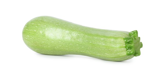 Photo of One fresh ripe zucchini isolated on white