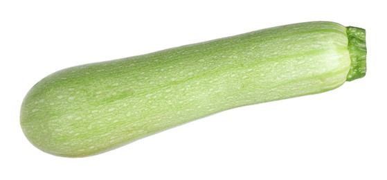 Photo of One fresh ripe zucchini isolated on white