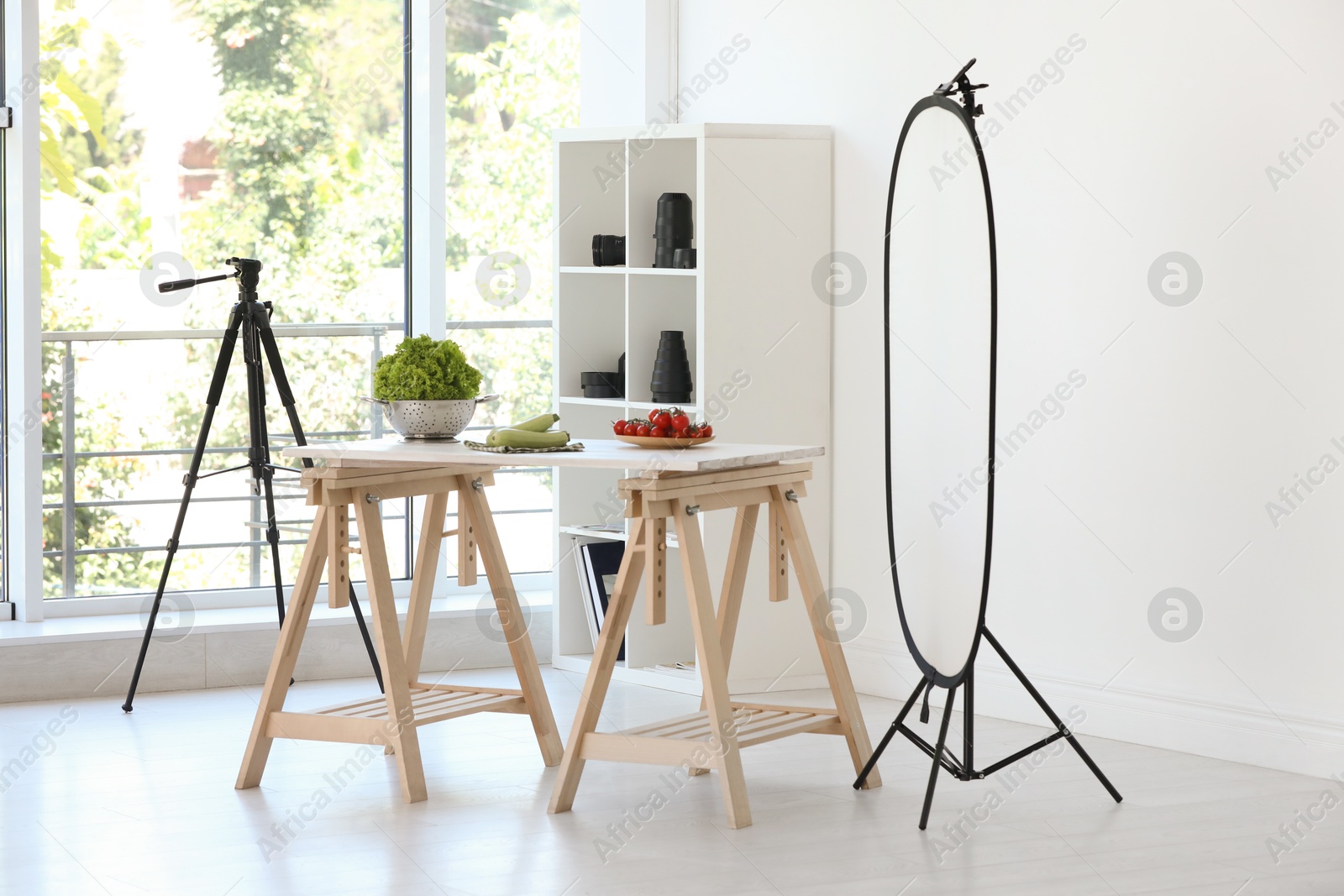 Photo of Shooting food in photo studio with professional equipment