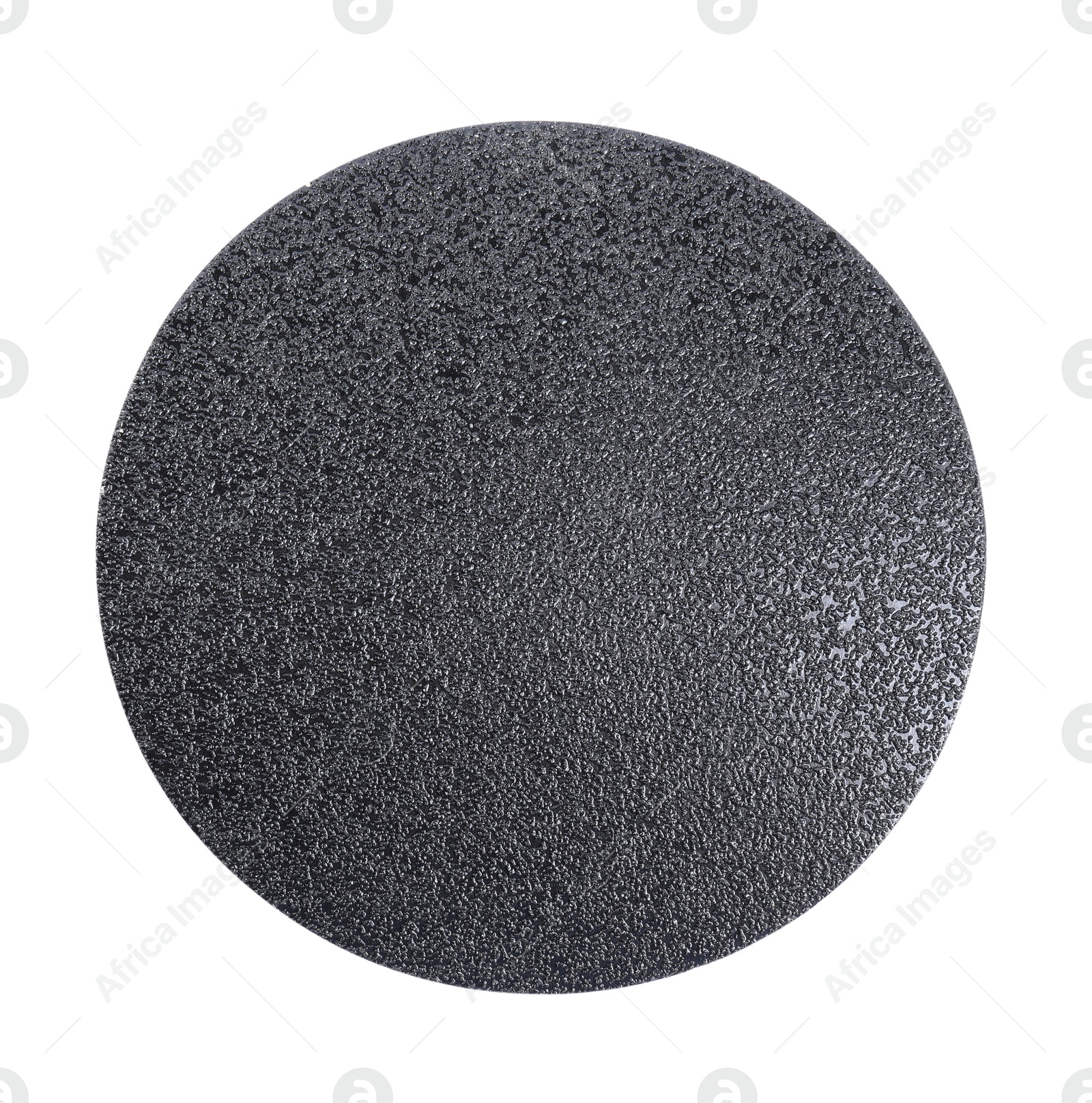 Photo of Coarse sandpaper disk isolated on white, top view