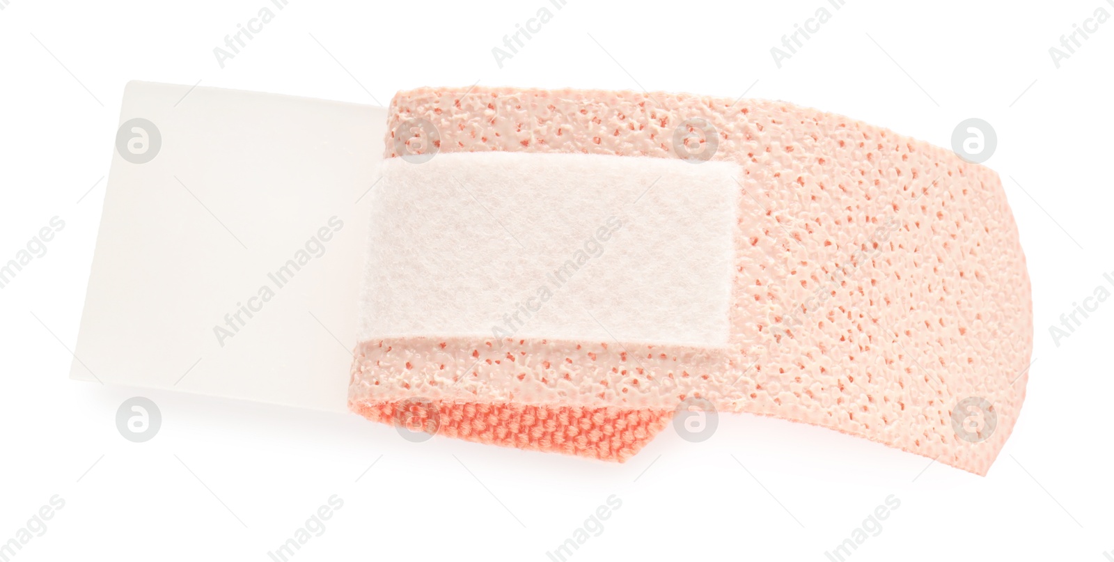 One medical adhesive bandage isolated on white Photo of One medical adhesive bandage isolated on white
