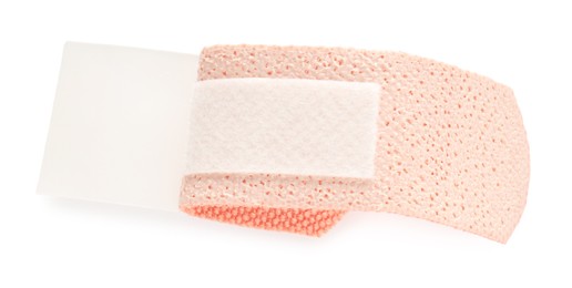 Photo of One medical adhesive bandage isolated on white