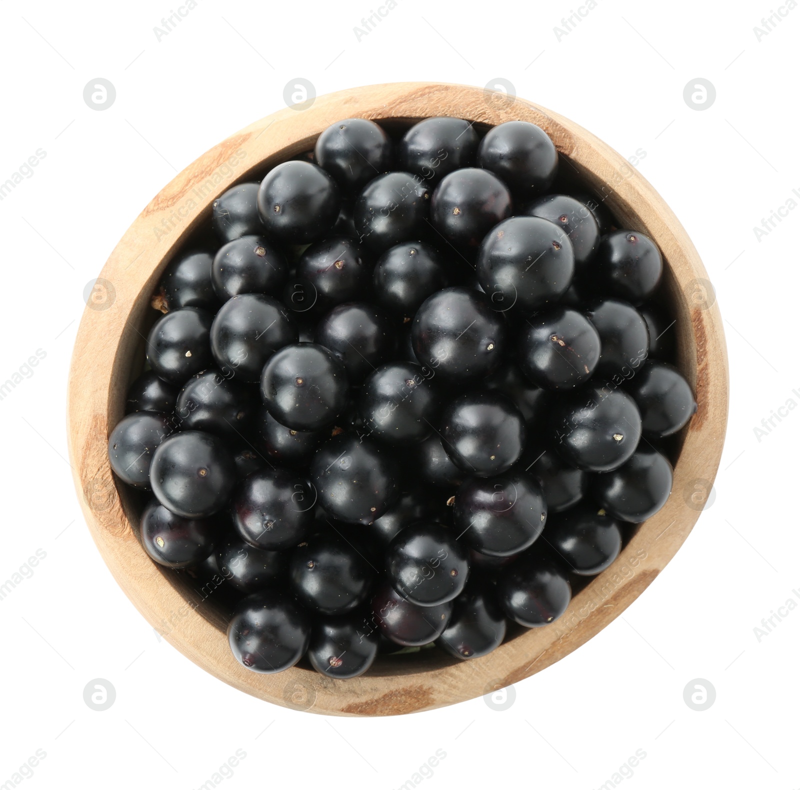 Photo of Fresh ripe black currant berries isolated on white